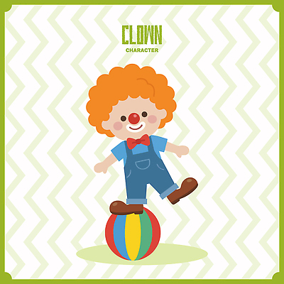 캐릭터 감정 컨셉 표정 사람 이벤트 파일형식 벡터 피에로 어린이 공 균형 웃음 즐거움 아기 장난감 포즈 모션 그림 동심 귀여움 공연 일러스트 AI파일 일러캐릭터
