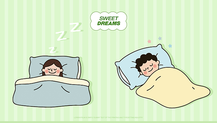 주간 남자 어린이 가구 컨셉 관계 침구 사람 물 감각 파일형식 벡터 소년 잠 침대 이불 아침 편안함 수면 휴식 표정 그림 꿈 동화 가족 국내일러스트 일러스트 AI파일