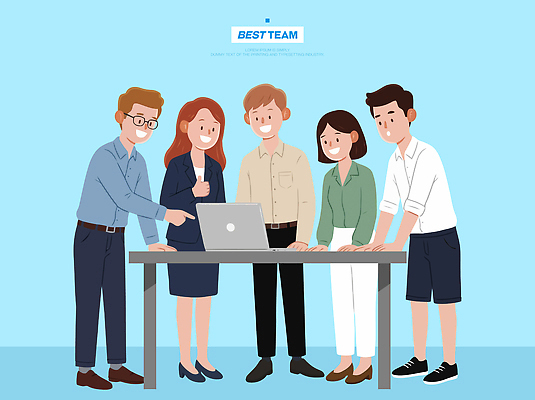 옷 여자 남자 컨셉 비즈니스 관계 전자제품 직장인 파일형식 벡터 협력 회의 사무실 컴퓨터 아이디어 토론 작업 직원 성공 동료 계획 목표 프로젝트 소통 참여 브레인스토밍 리더쉽 국내일러스트 일러스트 AI파일 정장 비즈니스우먼 비즈니스맨