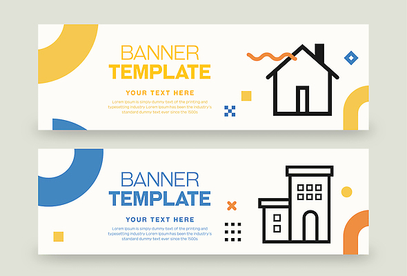 템플릿 배너 무늬 건물 가로 세트 전시 재산 파일형식 벡터 디자인 주택 빌딩 기하학 도형 전시품 그래픽 산업 텍스트 표현 이미지템플릿 AI파일 부동산 모던 가로배너 배너세트