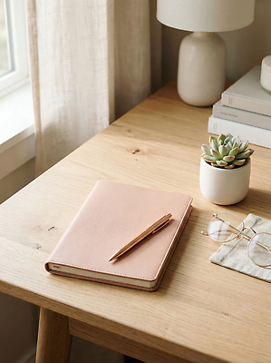 JPG 편집이미지 화분 가구 인테리어 펜 공책 책상 오브젝트 편집실사 AI포토 AI콘텐츠 디자인 생활용품 문구용품 필기구 CG 파일형식