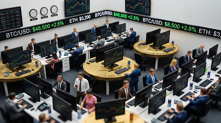 JPG 편집이미지 비즈니스 금융 컴퓨터 사무실 스크린 모니터 자료 미니어처 시장 분석 투자 가상화폐 이더리움 편집실사 AI컴퓨터그래픽 AI콘텐츠 컨셉 돈 경제 전자제품 모형 CG 파일형식