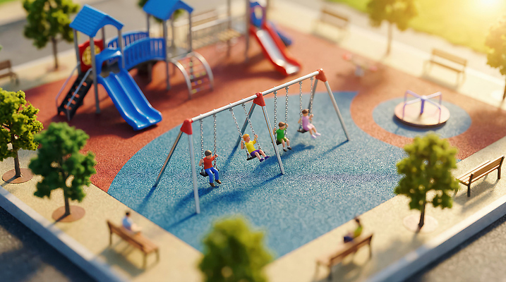 JPG 나무 편집이미지 어린이 벤치 놀이 휴식 야외 친구 운동 미니어처 놀이기구 놀이터 즐거움 그네 놀기 편집실사 AI컴퓨터그래픽 AI콘텐츠 식물 감정 컨셉 의자 관계 모션 건강 사람 모형 CG 파일형식