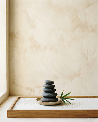 JPG 편집이미지 모래 잎 내부 장식 인테리어 쌓기 공간 심플 편집실사 젠 AI포토 AI콘텐츠 식물 디자인 모션 돌 CG 파일형식