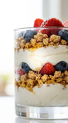 JPG 편집이미지 과일 딸기 아침 디저트 건강 컵 식사 맛 블루베리 파르페 층 요거트 그래놀라 그릭요거트 편집실사 AI포토 AI콘텐츠 주간 식기 음식 컨셉 유제품 CG 파일형식