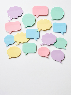 JPG 편집이미지 말풍선 스티커 문구용품 아이디어 메모지 포스트잇 소통 편집실사 AI포토 AI콘텐츠 컨셉 사무용품 CG 오브젝트 파일형식