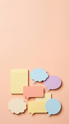 JPG 편집이미지 분홍색 말풍선 아이디어 대화 메모지 포스트잇 소통 편집실사 AI포토 AI콘텐츠 컬러 컨셉 말하기 사무용품 CG 파일형식