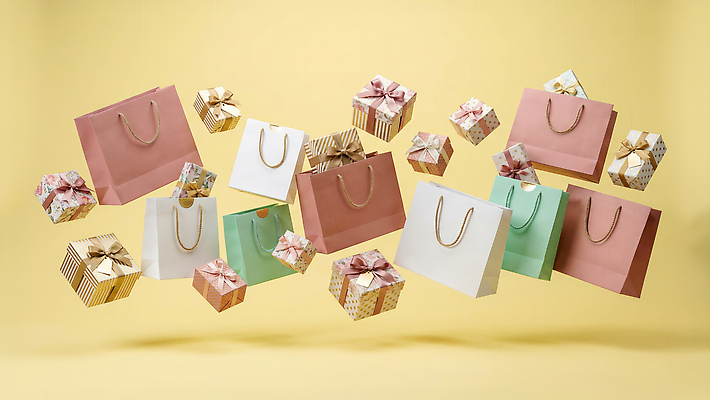 JPG 편집이미지 컬러 가방 포장 선물 이벤트 선물상자 쇼핑 상자 쇼핑백 노란색 다양 장면 순간 이미지편집 AI컴퓨터그래픽 AI콘텐츠 잡화 다수 파일형식