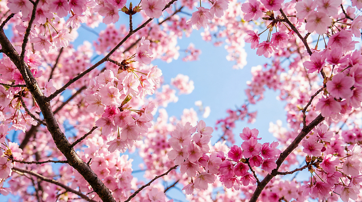 JPG 나무 식물 편집이미지 꽃잎 꽃 자연 풍경 햇빛 봄 벚꽃 나뭇가지 만개 편집실사 AI포토 AI콘텐츠 계절 태양 CG 생태계 파일형식