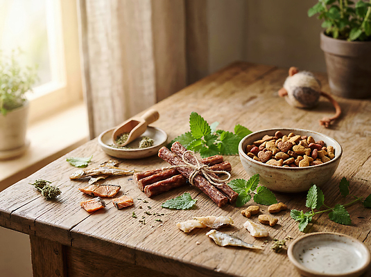 JPG 편집이미지 식재료 재료 탁자 건조 반려동물 햇빛 고양이 먹이 허브 고양이먹이 편집실사 AI포토 AI콘텐츠 식물 동물 가구 포유류 태양 CG 파일형식