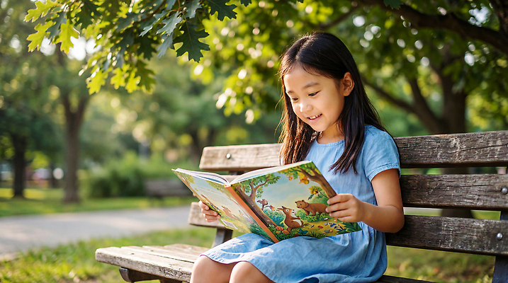 JPG 나무 편집이미지 공원 행복 어린이 벤치 자연 소녀 책 학습 읽기 그림책 의료성형뷰티 편집실사 AI인물포토 AI콘텐츠 식물 공공시설 여자 교육 감정 의자 모션 사람 CG 생태계 파일형식 AI포토