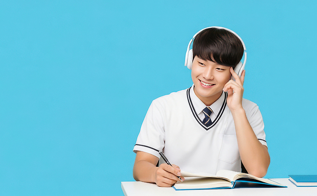 JPG 편집이미지 학생 교육 남자 교복 남학생 학교 청소년 책 학습 헤드폰 공책 집중 의료성형뷰티 편집실사 AI인물포토 AI콘텐츠 옷 음향기기 컨셉 문구용품 사람 CG 파일형식 AI포토