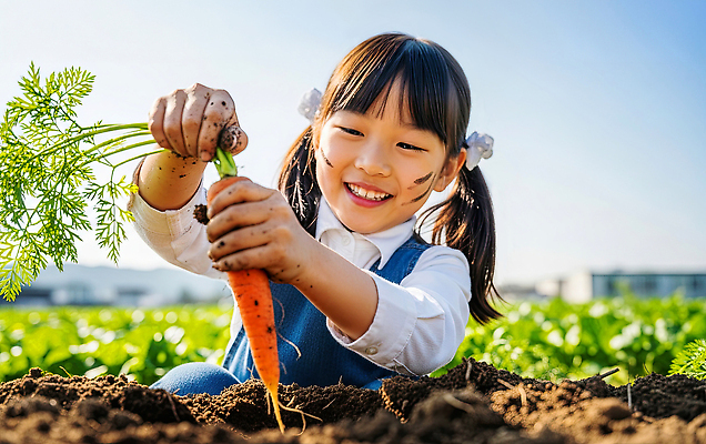 JPG 편집이미지 손 어린이 밭 채소 모션 자연 웃음 햇빛 농장 농사 흙 당근 체험학습 뽑기 의료성형뷰티 편집실사 AI인물포토 AI콘텐츠 농업 뿌리채소 표정 사람 신체부위 태양 체험 CG 생태계 파일형식 AI포토