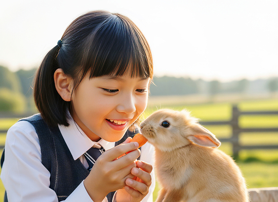 JPG 동물 편집이미지 행복 어린이 자연 웃음 소녀 친구 햇빛 농장 당근 토끼 체험학습 즐거움 의료성형뷰티 편집실사 AI인물포토 AI콘텐츠 여자 감정 농업 포유류 관계 뿌리채소 표정 사람 반려동물 태양 체험 CG 생태계 파일형식 AI포토