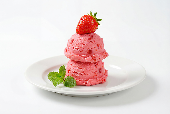 JPG 편집이미지 접시 음식 과일 딸기 아이스크림 디저트 여름 딸기아이스크림 스쿱 편집실사 AI포토 AI콘텐츠 식기 계절 CG 파일형식