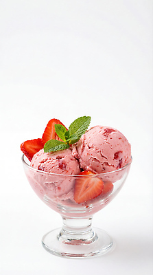 JPG 편집이미지 그릇 과일 딸기 아이스크림 디저트 여름 민트 딸기아이스크림 먹거리 편집실사 AI포토 AI콘텐츠 식기 계절 음식 허브 CG 파일형식