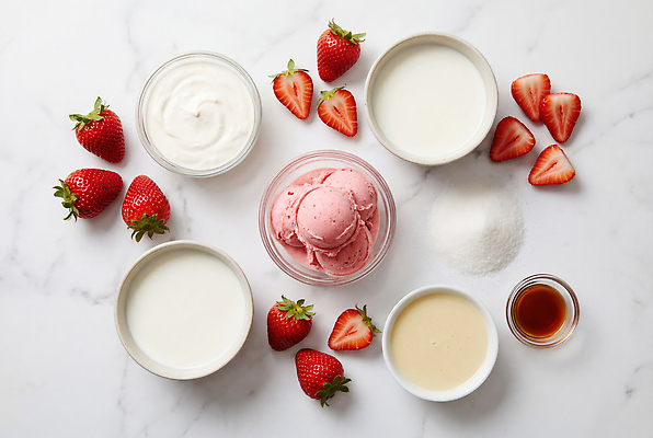 JPG 편집이미지 식재료 재료 딸기 아이스크림 디저트 요리 여름 설탕 준비 만들기 딸기아이스크림 바닐라 편집실사 AI포토 AI콘텐츠 계절 음식 과일 모션 CG 파일형식