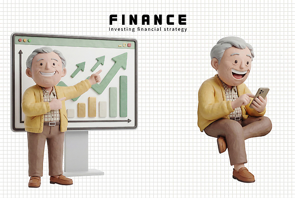 PSD 편집이미지 캐릭터 교육 할아버지 비즈니스 모션 수치 그래프 설명 금융 스마트폰 스크린 정보 성장 계획 분석 투자 점토 전략 재정 편집3D 노년 남자 컨셉 경제 핸드폰 스마트기기 3D 파일형식