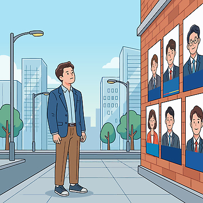 나무 시선 남자 얼굴 벽 일러스트 모션 거리 사람 건물 일상 공간 관찰 도시 선거 국내일러스트 AI파일 식물 건축물 라이프 신체부위 민주주의 파일형식 벡터