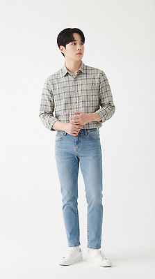 상의 무늬 바지 모션 사람 성인 CG 파일형식 AI포토 남자 체크무늬 셔츠 청바지 스튜디오 포즈 옷입기 서기 표정 패션 스타일 옷 편집실사 JPG 편집이미지 청년 AI인물포토 AI콘텐츠 의료성형뷰티