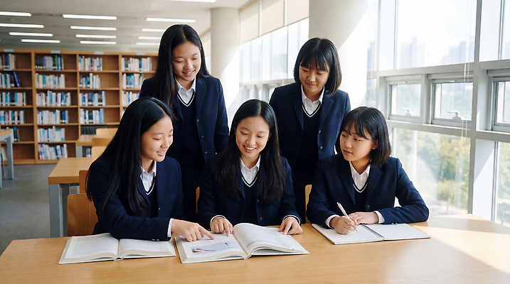 JPG 편집이미지 학생 교실 학교 협력 실험 책 학습 자료 교양 도서관 토론 읽기 동료 편집실사 AI인물포토 AI콘텐츠 교육 관계 모션 CG 파일형식 AI포토