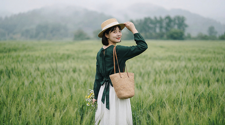 JPG 편집이미지 손 여자 꽃 밭 자연 하늘 산 웃음 풍경 초원 여름 청보리 청보리밭 의료성형뷰티 편집실사 AI인물포토 AI콘텐츠 식물 계절 농업 표정 사람 신체부위 CG 생태계 보리 파일형식 AI포토