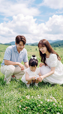 JPG 편집이미지 꽃 딸 행복 가족 자연 하늘 남편 초원 아내 소중 의료성형뷰티 편집실사 AI인물포토 AI콘텐츠 식물 감정 컨셉 관계 CG 생태계 파일형식 AI포토