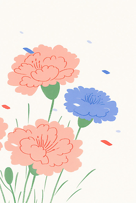 JPG 식물 디자인 꽃잎 꽃 잎 일러스트 자연 풍경 그래픽 카네이션 화사함 뷰티풀 국내일러스트 AI일러스트 AI콘텐츠 컨셉 생태계 파일형식