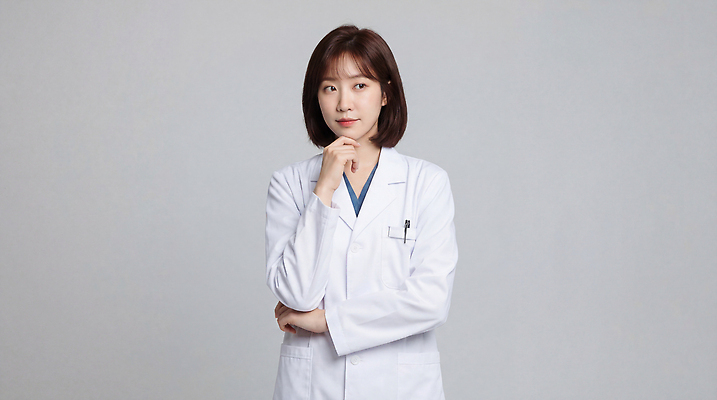 JPG 편집이미지 손 옷 여자 생각 의학 병원 성인 진료 환자 의료진 의사 의사가운 전문직 준비 여의사 턱 의료성형뷰티 편집실사 AI인물포토 AI콘텐츠 직업 사람 신체부위 가운 CG 파일형식 AI포토