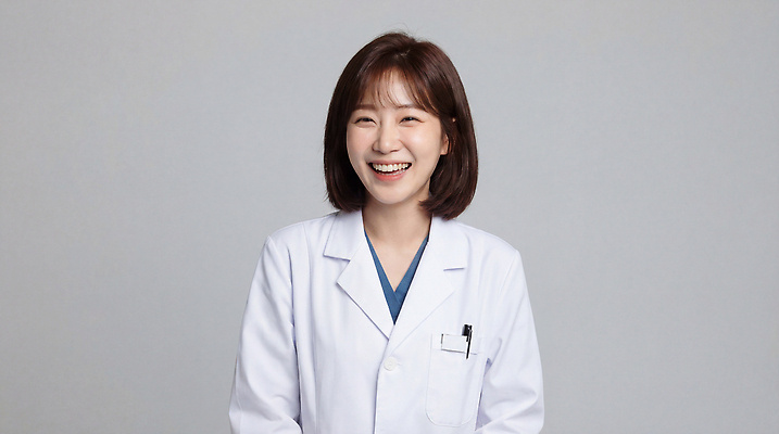 JPG 편집이미지 직업 옷 여자 의학 건강 병원 웃음 성인 진료 환자 의사 의사가운 자신감 서비스 준비 의료성형뷰티 편집실사 AI인물포토 AI콘텐츠 감정 표정 사람 의료진 가운 CG 파일형식 AI포토