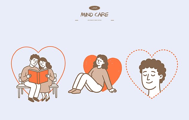 행복 감정 생각 일러스트 관계 휴식 사랑 사람 생활 책 소파 독서 평화 마음 자신감 상담 의사소통 자기개발 정신건강 국내일러스트 AI파일 컨셉 의자 건강 파일형식 벡터