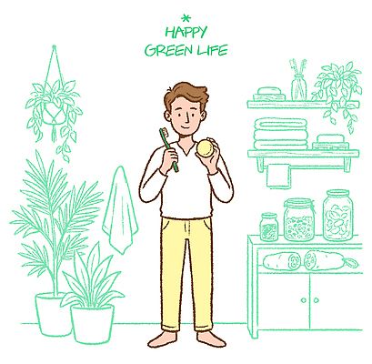 식물 라이프스타일 남자 일러스트 자연 실내 건강 일상 생활 자연보호 청결 방 도구 청소 정리 식물키우기 국내일러스트 AI파일 사람 내부 라이프 보호 위생 생태계 파일형식 벡터