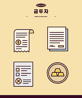 돈 일러스트 그래픽 금융 문서 투자 영수증 계약서 금괴 서명 세금 재정 체크리스트 국내일러스트 AI파일 비즈니스 경제 재산 황금 파일형식 벡터