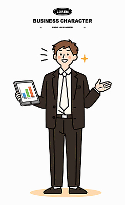 캐릭터 손 일러스트 비즈니스 통계 성공 회의 그래프 설명 태블릿 자료 활발 성장 직장인 프레젠테이션 분석 경영자 투자 경영 국내일러스트 AI파일 직업 컨셉 모션 신체부위 전자제품 스마트기기 리더 파일형식 벡터