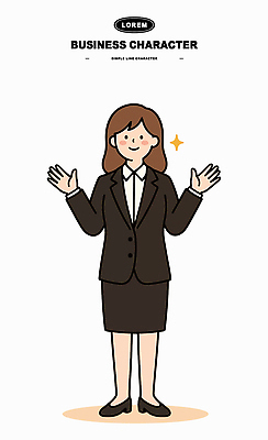 캐릭터 손 여자 일러스트 비즈니스 직장 웃음 사람 정장 만남 표현 인사 분위기 환영 국내일러스트 AI파일 옷 컨셉 회사 표정 신체부위 예절 파일형식 벡터