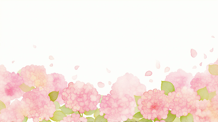 JPG 식물 꽃잎 꽃 분홍색 백그라운드 일러스트 자연 수채화 봄 수국 뷰티풀 국내일러스트 AI일러스트 AI콘텐츠 계절 컬러 생태계 파일형식