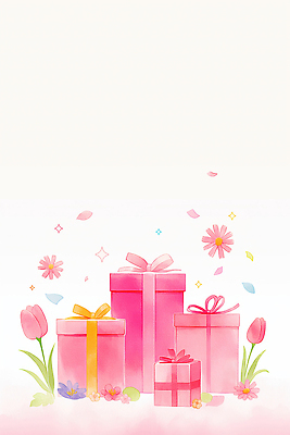 JPG 꽃잎 꽃 행복 분홍색 일러스트 선물포장 선물 이벤트 장식 상자 축제 기쁨 튤립 분위기 뷰티풀 국내일러스트 AI일러스트 AI콘텐츠 식물 감정 컬러 컨셉 포장 파일형식