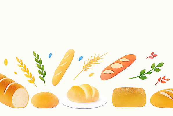 JPG 식물 디자인 음식 빵 백그라운드 일러스트 디저트 곡류 식사 제빵 통밀 국내일러스트 AI일러스트 AI콘텐츠 제과제빵 밀 파일형식