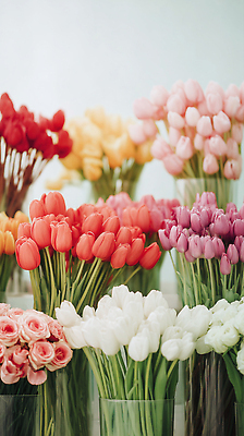 JPG 식물 편집이미지 꽃 화초 꽃다발 장미 봄 전시 튤립 구매 꽃집 고객 편집실사 AI포토 AI콘텐츠 계절 쇼핑 상점 CG 파일형식