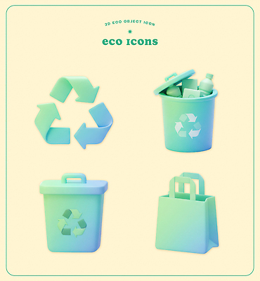 PSD 편집이미지 종이 쇼핑백 환경 재활용 쓰레기통 쓰레기 플라스틱 에코 친환경 편집3D 가방 재질 3D 파일형식