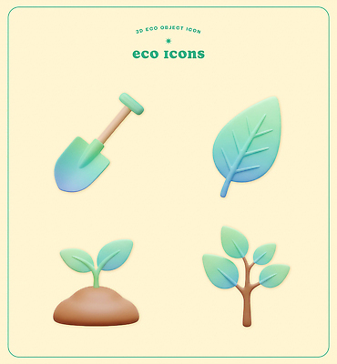 PSD 나무 식물 편집이미지 잎 자연 환경 삽 에코 묘목 편집3D 3D 생태계 파일형식