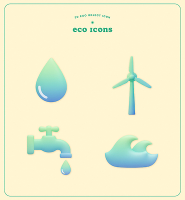 PSD 편집이미지 파도 자연 환경 에너지 물방울 풍력에너지 수도꼭지 에코 풍력기 수자원 편집3D 바다 3D 그린에너지 생태계 파일형식