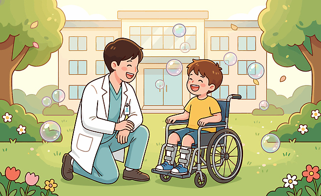 식물 감정 컨셉 의학 관계 표정 병원 말하기 사람 치료 의료진 생태계 파일형식 벡터 의사 어린이 휠체어 대화 웃음 자연 나무 꽃 버블 건강 소아과 친구 지원 행복 분위기 야외 국내일러스트 일러스트 AI파일 응원 재활