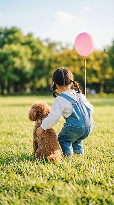 JPG 나무 동물 편집이미지 공원 행복 어린이 가족 소녀 잔디 친구 소풍 개 강아지 즐거움 푸들 풍선 놀기 의료성형뷰티 편집실사 AI인물포토 AI콘텐츠 식물 공공시설 여자 감정 포유류 관계 모션 사람 반려동물 야외활동 CG 파일형식 AI포토