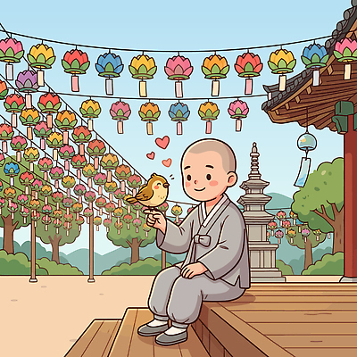 나무 전통 계절 행복 문화 일러스트 자연 조류 한국 연꽃 사랑 풍경 평화 계단 기도 등불 사찰 승려 명상 소통 국내일러스트 AI파일 식물 동물 꽃 감정 아시아 컨셉 종교건축 조명 성직자 생태계 파일형식 벡터