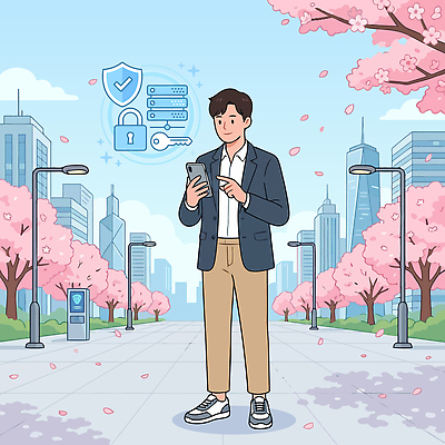 공원 남자 꽃 이동 일러스트 모션 설계 거리 기술 풍경 건물 스마트폰 스크린 자료 봄 정보 벚꽃 도심 보안 인터넷보안 국내일러스트 AI파일 식물 건축물 계절 공공시설 컨셉 안전 사람 핸드폰 스마트기기 도시 파일형식 벡터