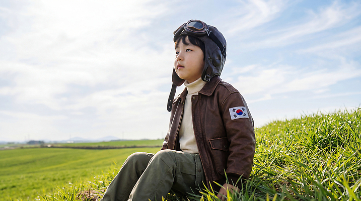 JPG 편집이미지 어린이 자연 하늘 비행기 웃음 소년 초원 도전 태극기 파일럿 상상력 의료성형뷰티 편집실사 AI인물포토 AI콘텐츠 직업 남자 항공교통 대중교통 표정 사람 국기 CG 생태계 파일형식 AI포토