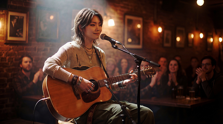 JPG 편집이미지 음악 노래 여러명 공연 음악가 기타 바 분위기 군중 박수 라이브 아티스트 오디션 의료성형뷰티 편집실사 AI인물포토 AI콘텐츠 직업 다수 컨셉 현악기 문화예술 사람 손짓 이벤트 CG 파일형식 AI포토