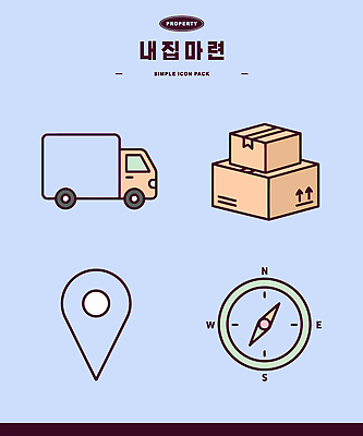 지도 일러스트 포장 상자 트럭 운송업 상품 나침반 방향 배송 오브젝트 내집마련 위치 소포 물류 국내일러스트 AI파일 산업 자동차 부동산 파일형식 벡터