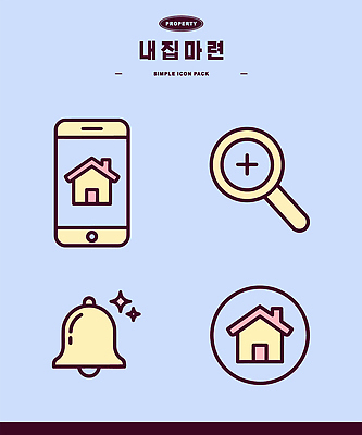 부동산 건설업 건물 핸드폰 스마트기기 종 파일형식 벡터 주택 스마트폰 검색 확대경 알림 초인종 주거지 서비스 정보 설계도 디자인 그래픽 AI파일 일러스트 국내일러스트 오브젝트 내집마련